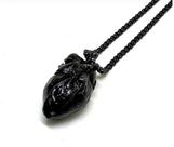 Colar Corrente PRETO Coração Realismo - Aço - Masculino e Feminino - 70cm - COR02