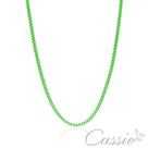 Colar Corrente Veneziana Colorida Fina Verde Neon