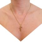 Colar Correntinha Feminina Banhada a Ouro 18 k Pingente Cruz Crucifixo Vazada 3D Colar Correntinha Feminina Banhada a Ouro 18 k Pingente Cruz Crucifixo Vazada 3D
