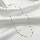 Colar correntinha mini corações lisos 50cm banhado a prata Colar correntinha mini corações lisos 50cm banhado a prata