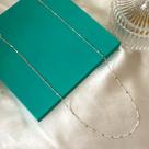 Colar correntinha mini corações lisos 60cm banhado a prata