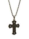 Colar Cowboy Fé Cruz Inox Pedras Pratas