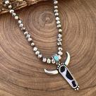 Colar Cowhide crystal