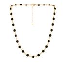 Colar Cristal Negra Redondo Banhado a Ouro