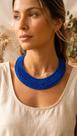 Colar Crochê Azul Escuro Estilo Egípcio