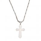Colar Crucifixo com Pai Nosso em Inox