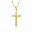 Colar Cruz Crucifixo banhada a Ouro 18k