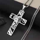 Colar Cruz de Cristo Detalhada em Aço Inoxidável 316L Símbolo de Fé e Proteção Cor:Prata Colar Cruz de Cristo Detalhada em Aço Inoxidável 316L Símbolo de Fé e Proteção Cor:Prata