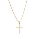 Colar cruz dourada em aço inoxidável banhado a ouro, cordão masculino crucifixo