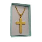 Colar cruz jesus inox folheado polido e fosco gravação laser Colar cruz jesus inox folheado polido e fosco gravação laser
