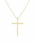 Colar Cruz Lisa Banhado a Ouro
