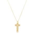 Colar Cruz Micro Zircônia Vazado - Ouro