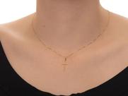 Colar Cruz Palito Folheado a Ouro 18k Colar Cruz Palito Folheado a Ouro 18k