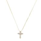 Colar cruz zircônias folheado a ouro 18k