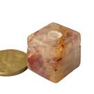 Colar Cubo Hematoide Vermelho Difusor Aromaterapia Ranhurado
