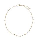Colar curto com mini esferas e pérolas banhado a ouro - 40 cm + 5 cm extensor