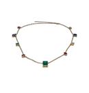 Colar Curto Cristais Retangulares Cores Cristal Verde Meio