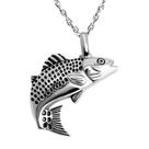 Colar de aço inoxidável com pingente de peixe em memória para um ente querido Colar de aço inoxidável com pingente de peixe em memória para um ente querido
