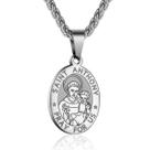 Colar de aço inoxidável Saint Anthony com corrente de 24 polegadas