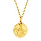 Colar de Aço NSra Aparecida Coleção For Me Gold IPG 60cm com extensor 50cm