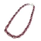 Colar de alumínio corrente com elos rose brilhoso de 50 cm