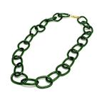 Colar de alumínio corrente com elos verdes 50 cm e fecho Colar de alumínio corrente com elos verdes 50 cm e fecho