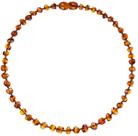Colar De Âmbar Báltico Baroque Cognac 45cm Original