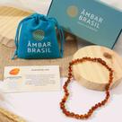 Colar De Âmbar Original Conhaque Bebês E Crianças Rn Até 5 Anos