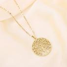 Colar De Árvore Redonda Com Diamantes Completos Para Mulheres, Acessórios De Joias De Luxo