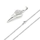 Colar De Bruxa Wicca Cranio De Corvo Passaro Gotico bico esqueleto prata prateado masculino