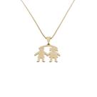 Colar de Casal Menino Menina Liso Banhado Ouro 18k