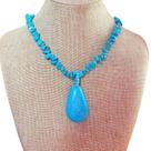 Colar de Cascalhos com Pedra Murano em Gota