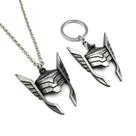 Colar de chaveiro, capacete Thor Loki, pingente de metal