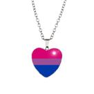 Colar de Coração Bandeira do Orgulho Bissexual