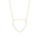 Colar de coração rommanel maxi vazado grande banhado ouro 3x 24k 18k e 22k 532069