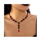 Colar De Corrente Com Franjas De Morcego Preto Gótico Feminino, Feito À Mão Com Contas De Cristal,