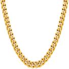 Colar de corrente de elos cubanos de aço inoxidável dourado, 48 cm de comprimento
