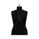 Colar De Corrente Feminino Sexy Com Lantejoulas Cobre, Joia De Corpo Estilo Simples Para Festa Na Colar De Corrente Feminino Sexy Com Lantejoulas Cobre, Joia De Corpo Estilo Simples Para Festa Na