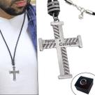 Colar de Couro Trançado Masculino Fecho Mosquete Cruz Força e Coragem Grafite Colar de Couro Trançado Masculino Fecho Mosquete Cruz Força e Coragem Grafite