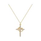 Colar De Cruz Em Ouro 14k Com Diamantes Para Mulheres, Pingente De Zircônia Cúbica, Joias Simples E Colar De Cruz Em Ouro 14k Com Diamantes Para Mulheres, Pingente De Zircônia Cúbica, Joias Simples E