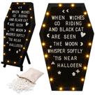 Colar de decoração de Halloween Coffin Black Felt Letter Board com LED