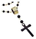 Colar De Estilo Terço Beckham Rosário Preto Ouro Crucifixo De Pescoço Homem Moderno Luxo