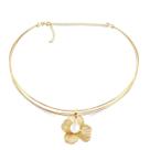 Colar De Flor Pérola Choker Feminino Folheado A Ouro 18k