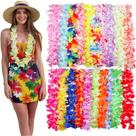 Colar de flores tropicais Hawaiian Leis TSMJUWND 50 unidades Colar de flores tropicais Hawaiian Leis TSMJUWND 50 unidades