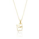 Colar de Gato com Pedras de Zircônias Semi Joia Banhado Ouro 18k Presente Ideal Aniversario Mae Mulher Namorada