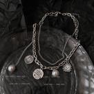 Colar de hip hop cubano cadeia pearl star lua metal duplo l