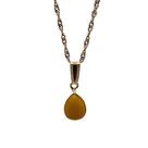 Colar de Jaspe Amarelo Banhado a Prata - 60cm