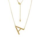 Colar de Letra Grande Transversal Folheado em Ouro 18K SoftJoias
