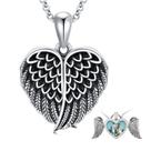 Colar de medalhão SOULMEET Angel Wing em forma de coração em prata esterlina Colar de medalhão SOULMEET Angel Wing em forma de coração em prata esterlina