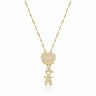 Colar de menina menino pingente de zirconia filhos filhas